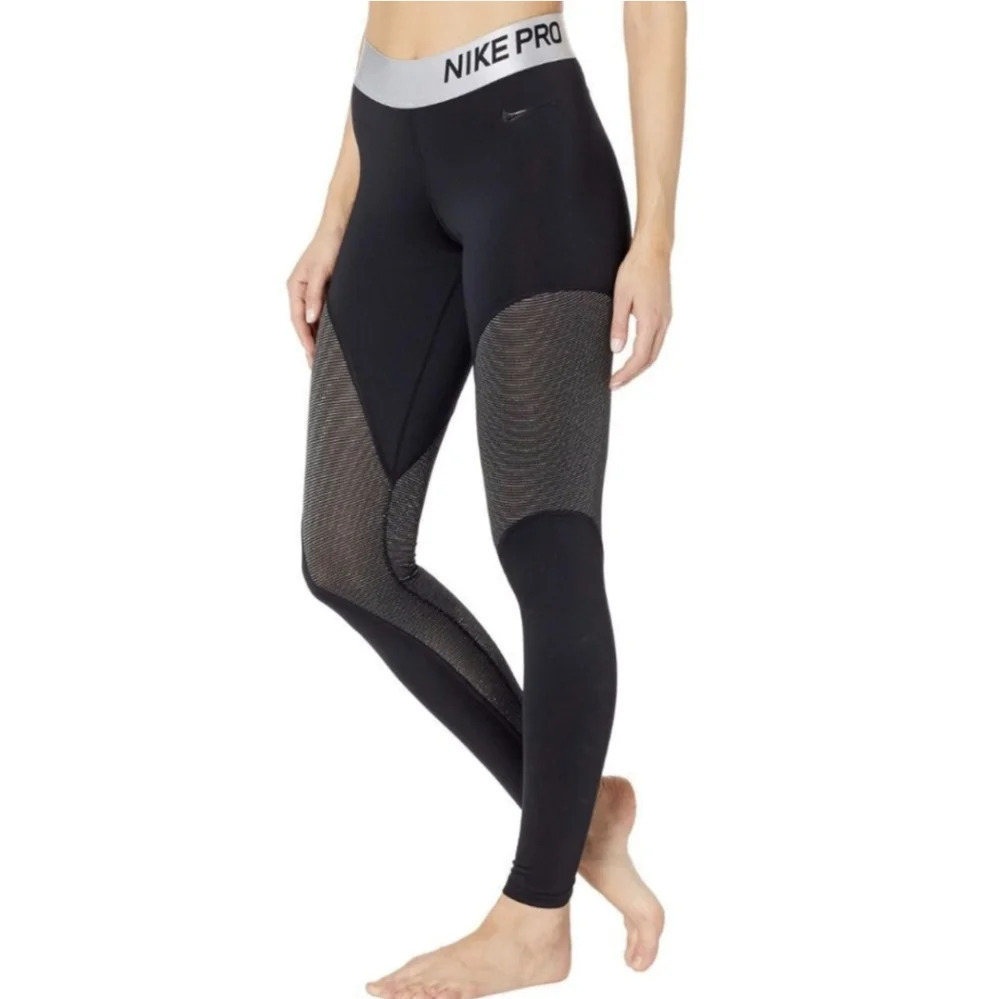 Nike Pro Womens Glitter Sparkle Tights Leggings Full Length‎ Size Small EUC Run